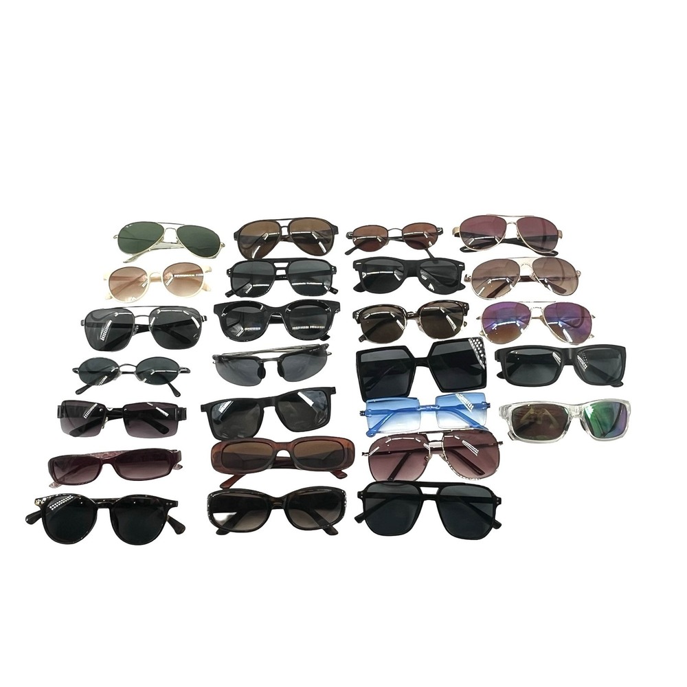Lot of 26 Sunglasses Mixed Styles Aviator Y2K Oversized Fashion Reseller Bulk